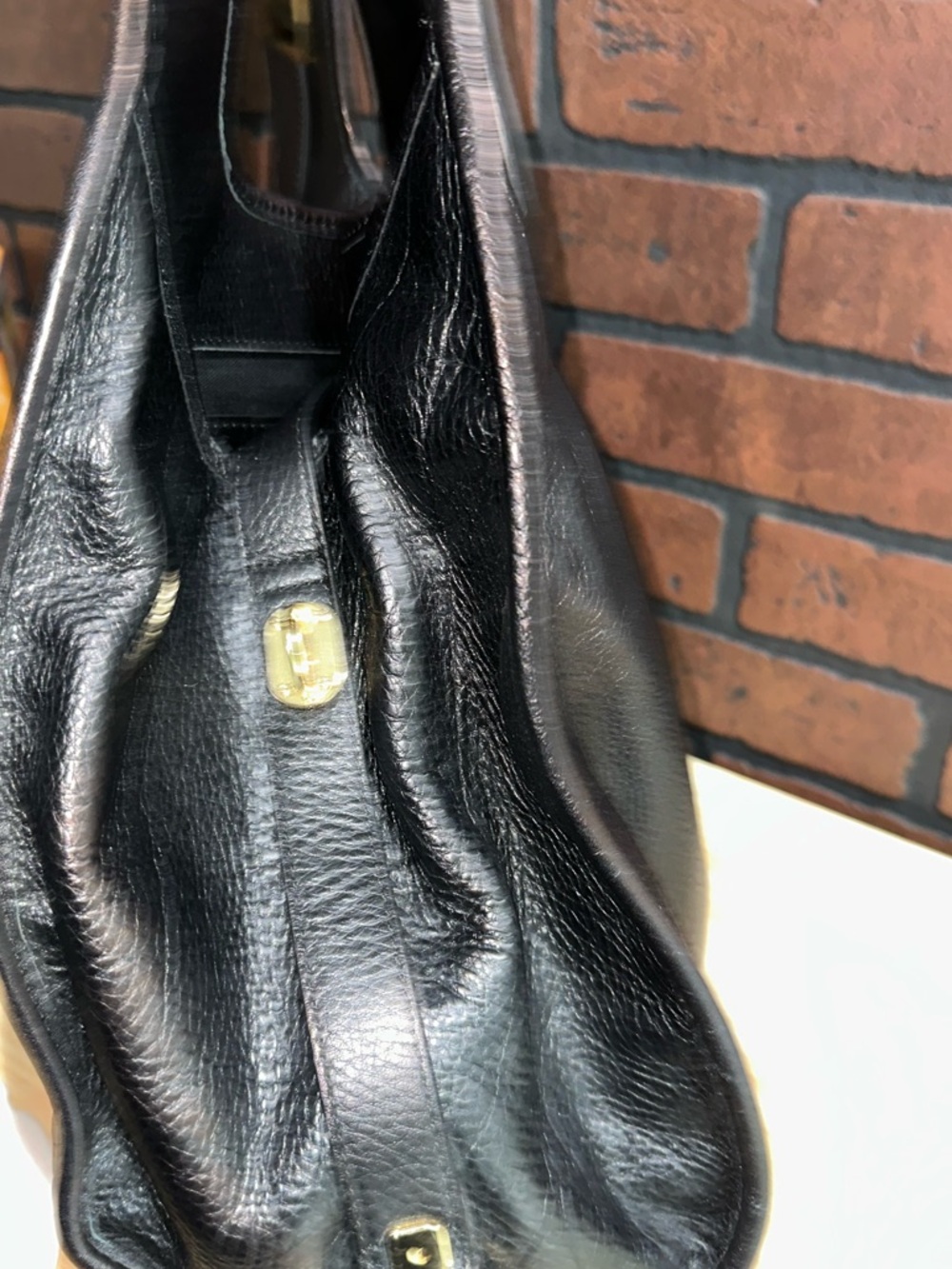 Rachel Zoe Black Leather Hobo Bag with Gold Accents - Picture 7 of 14